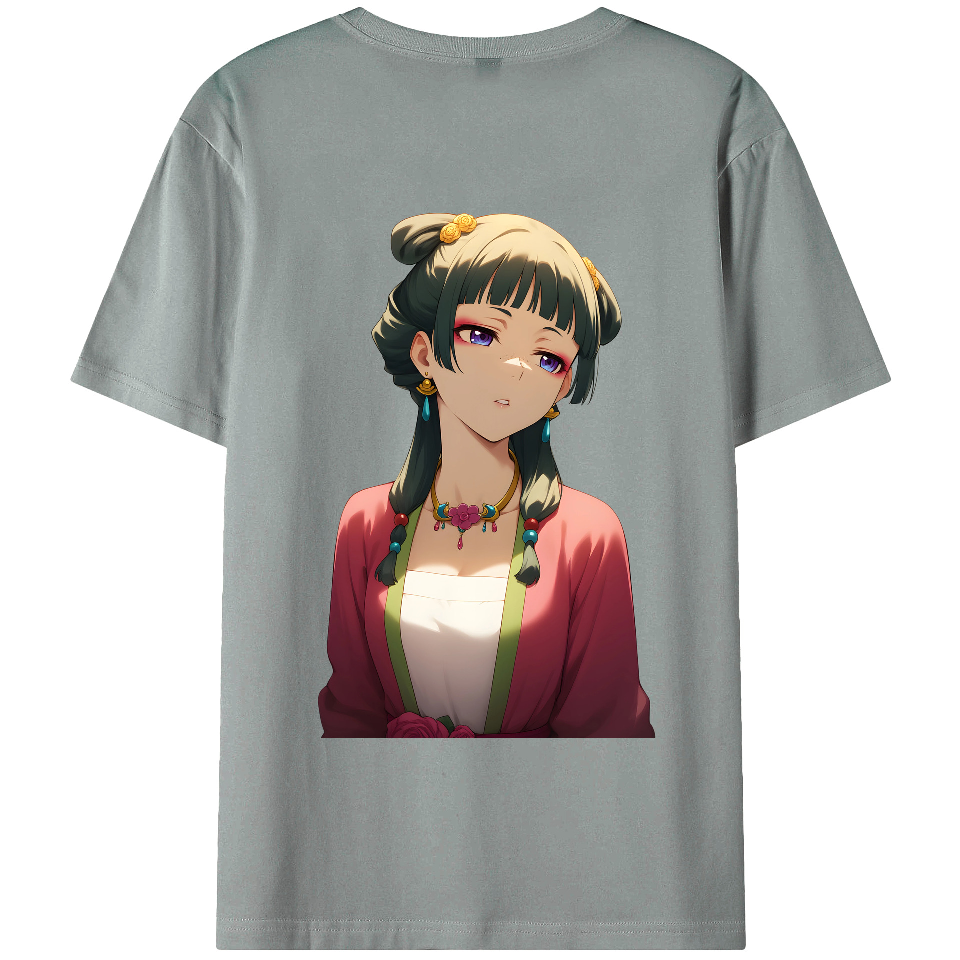 （画像用） 薬屋のひとりごと The Apothecary Diaries 綿100％ メンズ半袖Tシャツ（バックプリント） 通気性